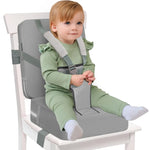 Toddler Booster Seat for Dining Table, Toddler Harness Booster Seat for Table, PU Easy Cleaning Kitchen Chair Booster Seat with Backrest Portable Travel Booster Seat Eating for Kids Child-Grey