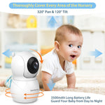 Baby Monitor with Camera and Audio, 4.3'' Video Baby Monitor No WiFi with 1000ft Long Range and 30-Hour Battery, Remote Pan-Tilt-Zoom, Night Vision, ECO Mode, 2-Way Talk