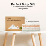 5-Pack Muslin Burp Cloths Baby Boy, Girl - Very Absorbent Baby Burp Cloth Rags, 8-Layers Viscose Derived from Bamboo Cotton Muslin Towel, Super Soft Spit Up Rags, No Shrink Washcloths (Fall Spores)