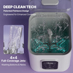 AURAKICH Baby Bottle Washer, Sterilizer & Dryer - All-in-One Pro Cleaning Machine with Fishbone Spray Arm, Self-Cleaning & AUTO Mode, Dual Water Inlet for Bottles, Breast Pump & Baby Essentials
