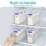 Vtopmart Breastmilk Storage Container 4PCS Set, Clear Freezer and Fridge Organizer Bins, Plastic Storage Bins for Breast Milk, Baby Pouches, Formula, Bottles and Yogurts, 4.3’’ Width, 14.7" Long