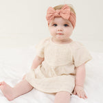 Baby Bling Bows - Newborn to Little Baby Girl Bows, 2 Pack Nylon Super Soft Stretchy Knot Toddler Headbands, Perfect Hair Accessories Head Bands for Infant Kids(Rose Gold & Lilac)