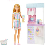 Barbie Careers Playset, Ice Cream Shop Set with Blonde Fashion Doll, Ice Cream Machine, Molds, Dough & Accessories
