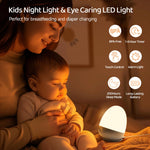 ZUZUKID Touch Egg Night Light for Baby Nursery, Rechargeable Portable Kids Nightlight Lamp with 1-6H Feeding Timer, 3 Color Temperatures Dimmable, Ideal for New Moms of Toddlers