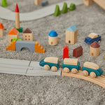 PlanToys® Hybrid Train Wooden Montessori Vehicle Toy | Early Movement, Imagination and Practical Life Exploration | Eco Friendly Train Set for Meaningful Play