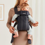 BabyBjörn Baby Carrier Mini, Anthracite, 3D Mesh | Newborn Carrier (7-25 lbs), Ergonomic, Easy-to-Use