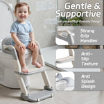 Snugzy Toddler Potty Training Seat 3-in-1 Foldable Potty Training Toilet with Step Stool Adjustable Potty Chair with Urinals (Grey)