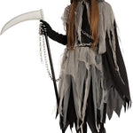 Spooktacular Creations Girl Grim Reaper Costume with Gloves and Tights Glow in the Dark, Scary Halloween Costume for Dress Up Party-XL(12-14yr)
