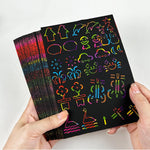 Cityrosy 32 pcs Drawing Stencils,Rainbow Scratch Paper for Stencils, Kids Activity Kit,Suitable for Classroom,Birthday,Party