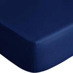 KKJIAF 1 Pcs Navy Blue Baby Crib, Fitted Crib Sheet Sheets for Boys Girls - 28x52x8 Inches Viscose Derived from Bamboo, Breathable & Soft