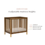 Babyletto Gelato 4-in-1 Baby Mini Crib Convertible to Toddler Bed, Daybed, Twin Bed - GREENGUARD Gold Certified, 4 Adjustable Heights - Made of 100% Solid Wood, Conversion Kit Sold Separately - Walnut