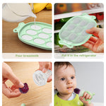 Silicone Baby Fruit Feeder & Freezer Nibble Tray Combo, Baby Teethers, Breastmilk Popsicle Molds for Teething Relief, BPA Free Fresh Food Feeder for Safe Infant Self Feeding (Sage Green)