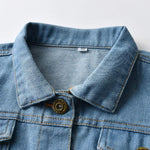 CM C&M WODRO Baby Boys Girls Denim Jacket Kids Toddler Button Down Jeans Jacket Top Coat Outerwear (Blue, 18-24 Months)