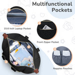 Tenot Diaper Bag Tote, Baby Bag Travel Diaper Tote Bag with Pacifier Case, Cute Maternity Hospital Baby Stylish Diaper Tote for Mom Dad Black