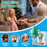 Magic Dancing Octopus Toy - Smart Obstacle-Dodging Robot with LED Light Show & Music, USB Rechargeable Tummy Time Squid Toy for Baby | Electric Crawling Octopus | Interactive Gift for Kids 3+ (Green)