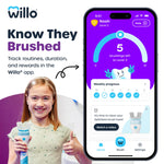 Willo BrushBot Kids Toothbrush Kit, Small Berry Dye-Free