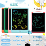 FLUESTON LCD Writing Tablet for Kids, 10 Inch Doodle Board, Colorful Drawing Pad for Toddler, Educational Travel Toy Gifts for 3-8 Year Old Girls Boys, Erase Lock Writing Board