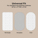 2-Pack Organic Bassinet Sheets for Girls, Boys - 100% Cotton Bassinet Mattress Sheets Compatible with Halo Bassinest Swivel Sleeper, Graco, Baby Delight, Chicco, Unisex Fitted Bassinet Sheets (Nordic)