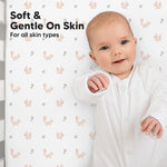 KeaBabies 2-Pack Baby Crib Sheets for Boys, Girls - 52x28 Viscose Derived from Bamboo Toddler Bed Sheets Neutral, Fitted Crib Mattress Cover for Standard Baby Bedding, Soft & Cozy(Nibbles/Bruce)