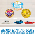 SplashEZ Bath Toy Boats for Toddlers, Mold Free Boat Bath Toys for Kids & Toddlers, No Hole for Water Floating Ships for Bathtub, Pool, Shower for Boys & Girls, 3-Pack: Jet Ski Yacht Catamaran