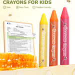 JUPITEARTH Beeswax Crayons for Toddlers 1–3, 12 Non-Toxic Silky Crayons, Jumbo and Washable Crayon, Easy to Hold, Safe for Kids, Mess-Free Coloring for Preschool Art Supplies, Ages 2–4, 4–8