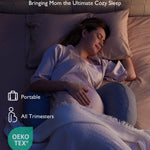Momcozy Portable Pregnancy Pillow – W Shaped Maternity Support for Side Sleepers, Adjustable Travel Wedge Pillow for Back, Belly, and Hip Relief, Ideal for Pregnant Women, Deep Grey