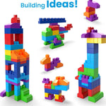 MEGA BLOKS First Builders Toddler Blocks Toys Set, Big Building Bag with 80 Pieces and Storage, Blue, Ages 1+ Years