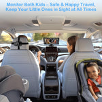 Dual Baby Car Camera for 2 Kids - 6.9” HD Display with Ambient Lighting, Rotatable Night Vision Cameras, Easy Setup, Ideal for Parents, Grandparents, Nannies, Safe & Clear Viewing
