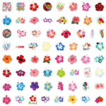 60PCS Hibiscus Waterproof Stickers for Water Bottles Laptop Journal, Floral Decals for Girls Adults Beautiful Plants Waterproof Vinyl Decals for Kids Teens Adults (Colourful-1)