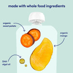 Cerebelly Organic Baby Food Pouches, Sweet Potato Mango Purees, 16 Nutrients, No Added Sugar, Fiber & Non-GMO, 4oz, 6 Pack
