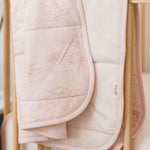 Burt's Bees Baby Reversible Blanket, Nursery, Stroller & Tummy-Time Organic Jersey Cotton Quilted Infant & Toddler Bedding