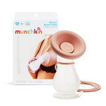 Munchkin silicone breast pump with packaging on a white background