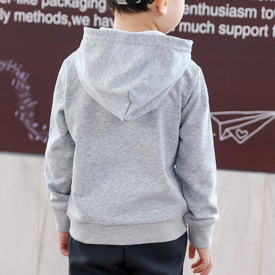 RUIBETYHUA Unisex Baby Boys Girls Hoodies Basic Solid Long Sleeve Kangaroo Pocket Hooded Sweatshirts Pullovers,Grey,18-24Months
