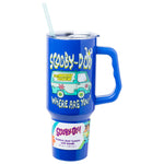 Silver Buffalo Scooby Doo Where Are You The Mystery Machine Stainless Steel Tumbler with Handle and Straw, Fits in Standard Cup Holder, 40 Ounces