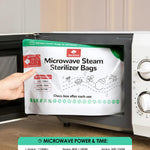 dearlomum Microwave Steam Sterilizer Bag for Baby Bottles 8 Count (20 Uses Per Bag), Reusable Travel Sterilization Pouches, Disinfection Container for Baby Pacifiers and Breast Pump Accessories