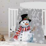 YeeJu Christmas Throw Blanket Baby Small Gray Christmas Snowman Blanket Toddler Infant Swaddle Pet Crib Soft Lightweight Fuzzy Plush Fleece Blankets and Throws Xmas Winter Holiday Blanket 30x40