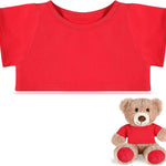 Bear Tee Shirt Fit 14-18inch Bear Clothes Stuffed Animal Clothes Basic Stuffed Dolls Shirt, White