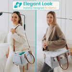 HOME FOR EACH Baby Diaper Caddy With Lid, Diaper Caddy Organizer for New Mom Gifts, Newborn Essentials Must Haves, Registry for Baby, Baby Registry Search, Baby Gift Basket Baby Must Haves Travel Bag