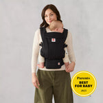 Ergobaby Omni Deluxe Baby Carrier for Newborn to Toddlers 0-48 Months (7-45 lbs) - 4-Position 100% Premium Cotton Baby Carrier with Ergonomic Support, Storage Pockets, and Sun Hood - Onyx Black