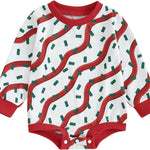 Baby Girl Boy Christmas Clothes Letter Print Sweatshirt Romper Infant Long Sleeve Bubble Romper Winter Outfit