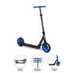 Radio Flyer Kickstart Max, Lightweight and Foldable Two-Wheel Kick Scooter Ages 8+, 220 lb Max, Large Wheels and Front Suspension for Smooth Ride
