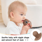 Baby Teething Toys 3-6 Months with Pacifier Clip, Mombella Clownfish Teether for Babies 6-12 Months, Food Grade Silicone Infant Teething Relief Toy, Baby Shower Gifts for Newborn Boys Girls, Tanned