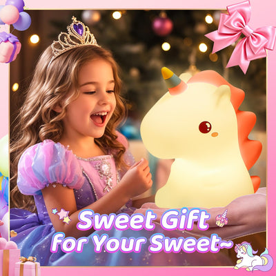 Unicorn Toys, Night Light for Kids Night Light,16 Colors+Silicone+Dimmable+12 Hours Use Nightlight for Kids Room,Unicorn Toys for Girls Age 4-6, Valentines Day Gifts for Kids, Baby, Toddlers, Adults