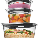 Rubbermaid Brilliance Food Storage Containers, Set of 5 (10 Pieces), BPA-Free, Leak-Proof, Clear