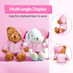 Civaner Stripe Bear Clothes Stuffed Animal Clothes 12 -16 Inch Build a Lovely Stuffed Animal Costumes and Accessories Fit, Bear is Not Included(Pink)