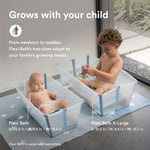 Stokke Flexi Bath Bundle, Ocean Blue - Foldable Baby Bathtub + Newborn Support - Durable & Easy to Store - Convenient to Use at Home or Traveling - Best for Newborns & Babies Up to 48 Months