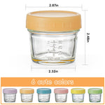 DIMBRAH Baby Food Storage Containers -12pcs, 4oz Reusable Glass Baby Food Jars with Lids–Suitable for Baby and Toddler Foods、Fruit and Vegetable Purees