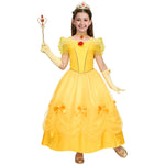 Spooktacular Creations Halloween Kids Yellow Princess Costume, Princess Corwn Dress Up Set for Girl, Off Shoulder Dress for Toddler Halloween, Birthday, Cosplay Party (Small, 5-7 yrs)