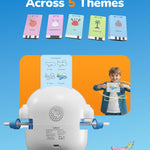 QIBOX Drawing Robot for Kids, 4-in-1 Draw/Learn/Spell/Music Interactive Educational Robot Drawing Machine with 100 Cards & 12 Color Pens,Learning Toys for 3 4 5 6 7 8 Year Old Boys Girls Birthday Xmas