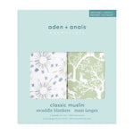 aden + anais Essentials Swaddle Blanket, Muslin Blankets for Girls & Boys, Baby Receiving Swaddles, Newborn Gifts, Infant Shower Items, 2 Pack, Harmony